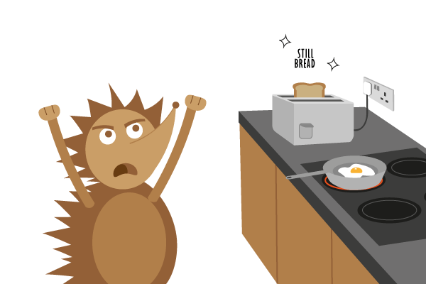 A hedgehog, mad at his ruined breakfast (don't ask).