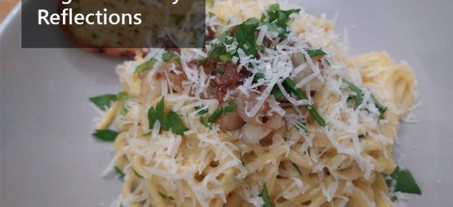 Vegetarianuary: Reflections, feat. veggie carbonara